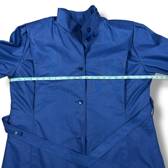 VTG 70s London fog By Wamsutta Blue Trench Coat Size 12 Retro Winter Preppy - Picture 13 of 13